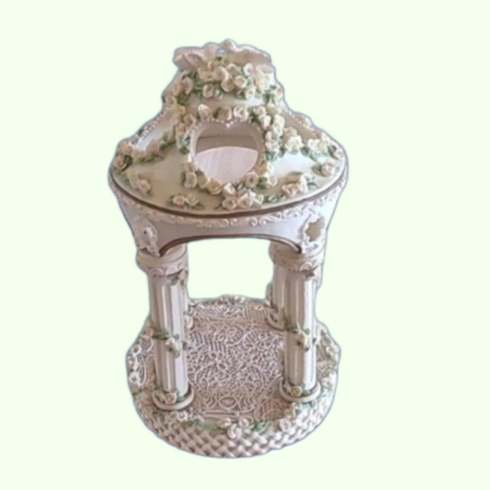 Vintage Lillian Rose cake top gazebo with Doves. Bridal core
